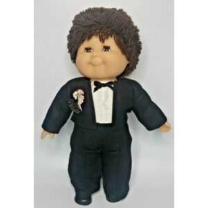 1980s Gotz Puppe Modell Doll 16" Yarn Brown Hair Doll Brown Eyes Tuxedo Rare U32